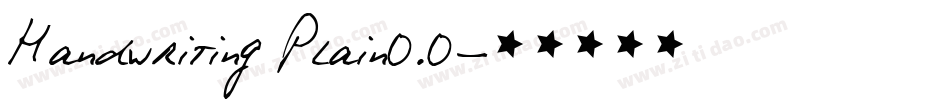 Handwriting Plain0.0字体转换